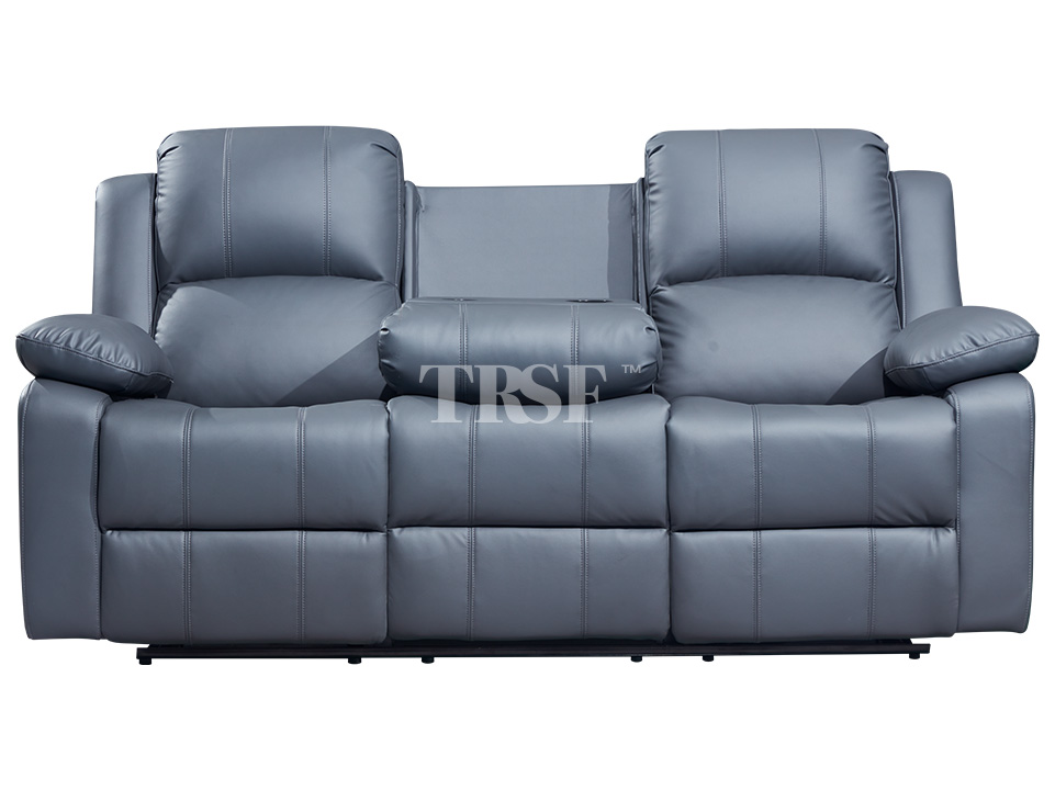 Trente 3 2 Grey Leather Manual Recliner Sofa Set The Recliner